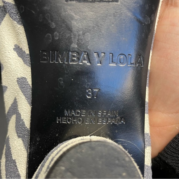 Italian Leather Bimba Y Lola Women's Zebra Print Flats - Picture 5 of 8